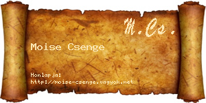 Moise Csenge névjegykártya